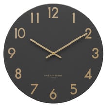 Charcoal Grey Jones Silent Wall Clock